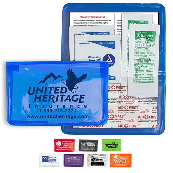 9 piece first aid kit with vinyl pouch, bandages, towelettes, hand... from ASI 62660 Innovation Line