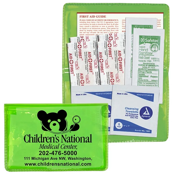 9 piece first aid kit with vinyl pouch, bandages, towelettes, hand... from ASI 62660 Innovation Line
