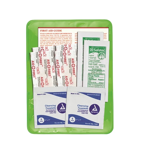 9 piece first aid kit with vinyl pouch, bandages, towelettes, hand... from ASI 62660 Innovation Line