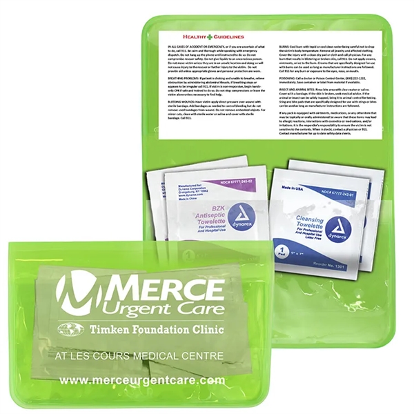 4 1/2" x 2 7/8" translucent vinyl pouch with 4 antiseptic... from ASI 62660 Innovation Line