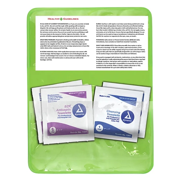 4 1/2" x 2 7/8" translucent vinyl pouch with 4 antiseptic... from ASI 62660 Innovation Line