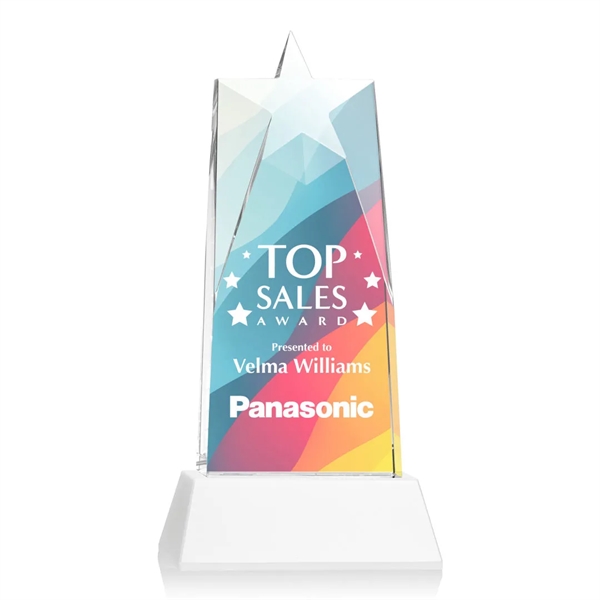 Our prestigious Thick Optical Crystal Millington Star VividPrint™ Award on base... from ASI 84592 St Regis Group / St Regis