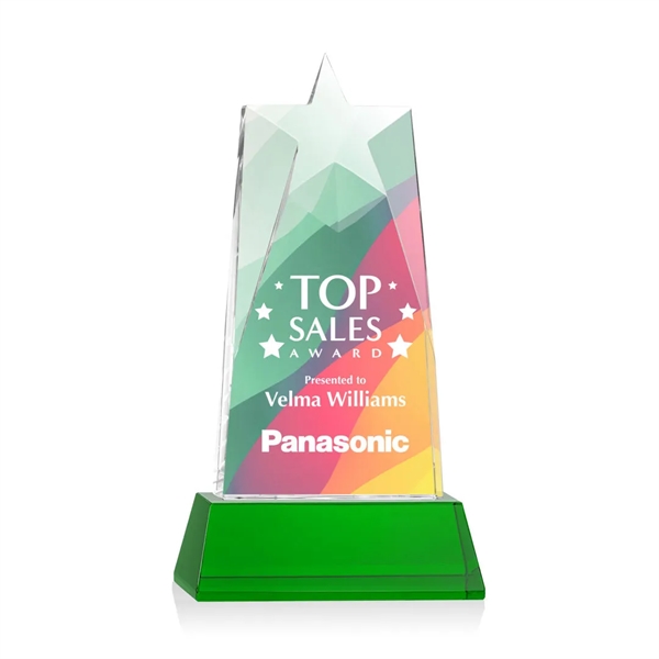 Our prestigious Thick Optical Crystal Millington Star VividPrint™ Award on base... from ASI 84592 St Regis Group / St Regis