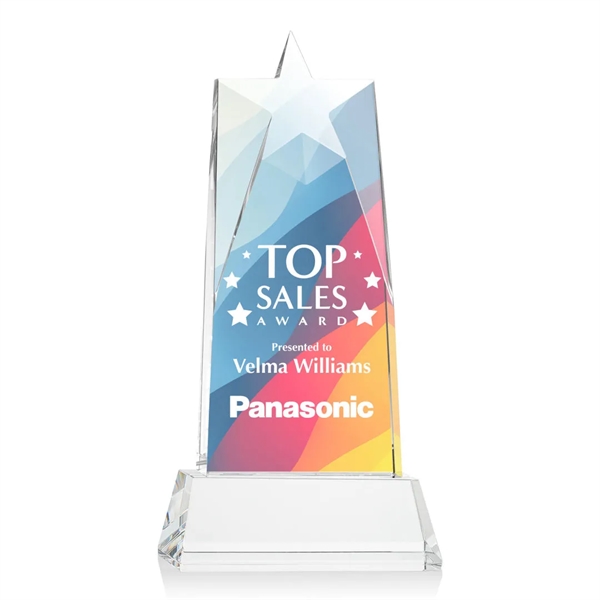 Our prestigious Thick Optical Crystal Millington Star VividPrint™ Award on base... from ASI 84592 St Regis Group / St Regis