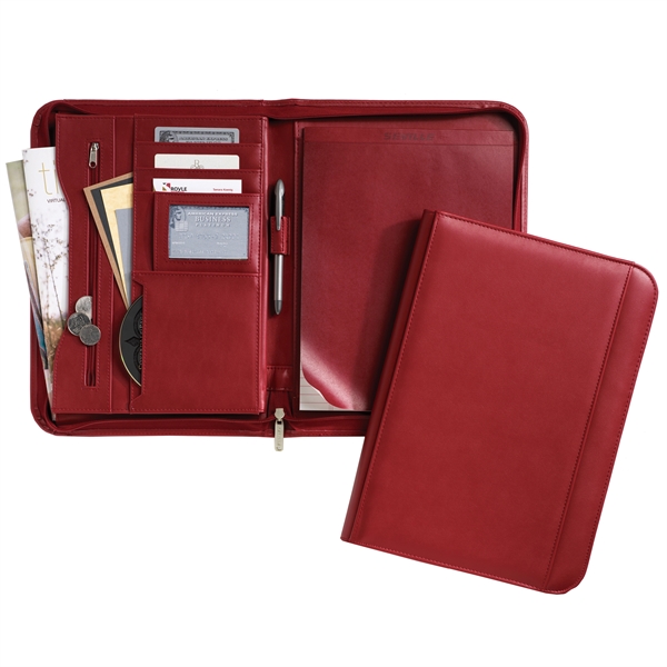 Ultra hide simulated leather Deluxe Padfolio with CD pockets, zippered closure,... from ASI 86565 Seville Gear