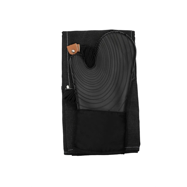 Premium Canvas Apron & Premium Oven Mitt Apron Color Option: Black.... from ASI 36558 Aprons, Etc.