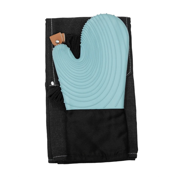 Premium Canvas Apron & Premium Oven Mitt Apron Color Option: Black.... from ASI 36558 Aprons, Etc.