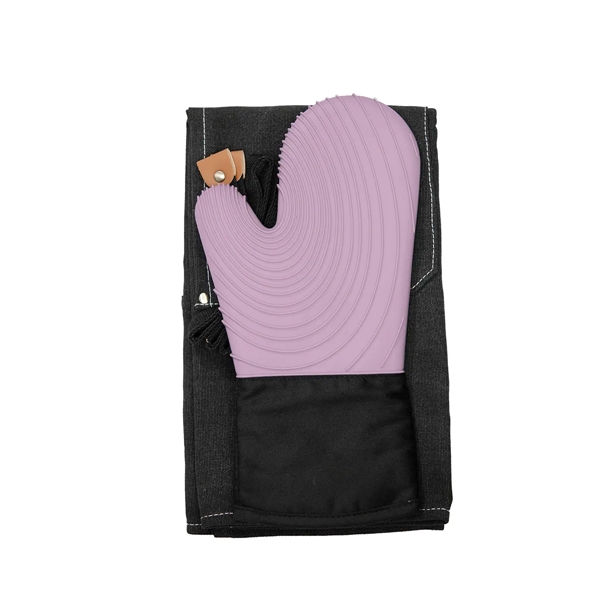 Premium Canvas Apron & Premium Oven Mitt Apron Color Option: Black.... from ASI 36558 Aprons, Etc.