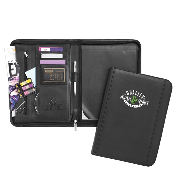 Ultra hide simulated leather Deluxe Padfolio with CD pockets, zippered closure,... from ASI 86565 Seville Gear