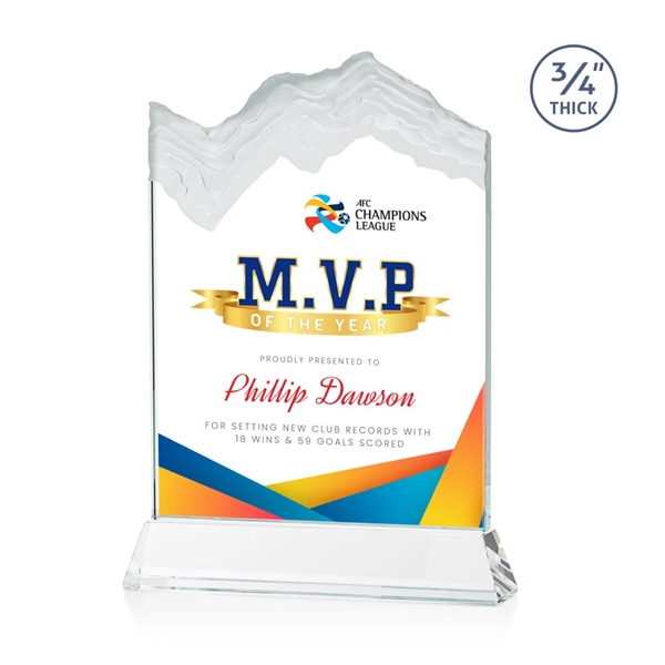 The stunning Kilimanjaro VividPrint™ award features deep carved and frosted peaks... from ASI 84592 St Regis Group / St Regis