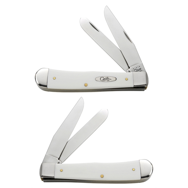 Smooth white synthetic pocket knife with 2 stainless steel blades.... from ASI 44260 WR Case & Sons Cutlery Co / Case®