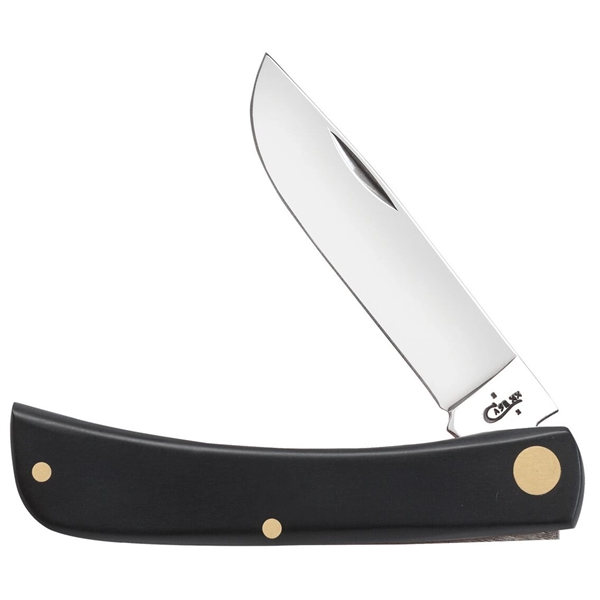 Smooth black synthetic sod buster JR® knife with polished stainless steel... from ASI 44260 WR Case & Sons Cutlery Co / Case®