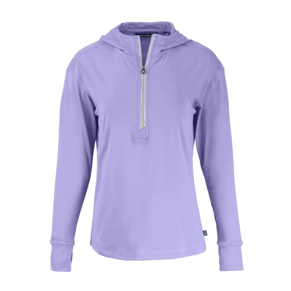 Women's sweatshirt with a half-zip, hood, moisture-wicking performance, UPF 50+ protection,... from ASI 47965 Cutter & Buck