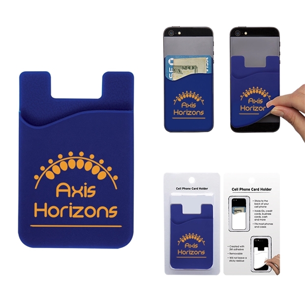 Silicone card holder for the back of a cell phone.... from ASI 62190 Illini