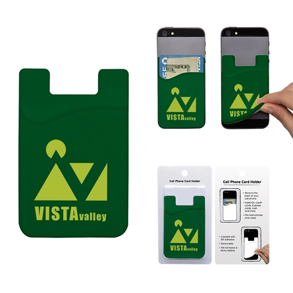 Silicone card holder for the back of a cell phone.... from ASI 62190 Illini