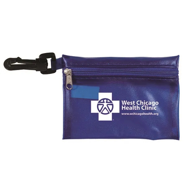 7 piece first aid kit with carabiner, bandages, towelettes and a... from ASI 62660 Innovation Line