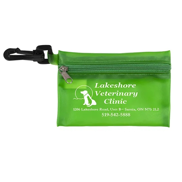 7 piece first aid kit with carabiner, bandages, towelettes and a... from ASI 62660 Innovation Line