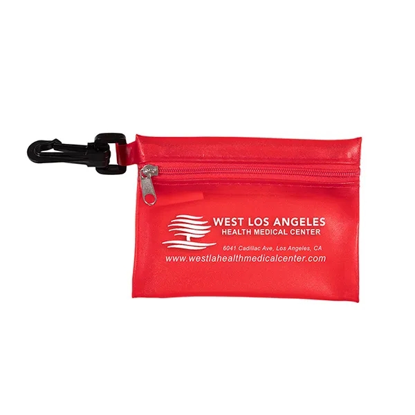 7 piece first aid kit with carabiner, bandages, towelettes and a... from ASI 62660 Innovation Line