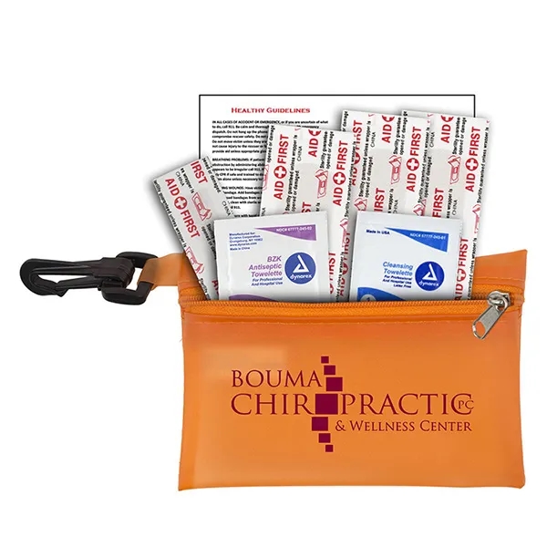 7 piece first aid kit with carabiner, bandages, towelettes and a... from ASI 62660 Innovation Line