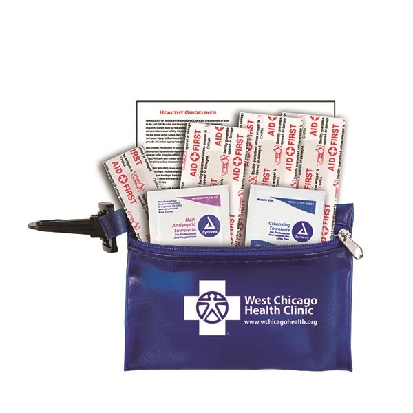 7 piece first aid kit with carabiner, bandages, towelettes and a... from ASI 62660 Innovation Line