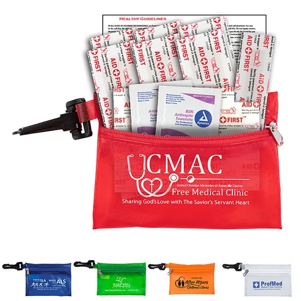 13 piece first aid kit with zippered pouch, bandages, antiseptic towelettes... from ASI 62660 Innovation Line