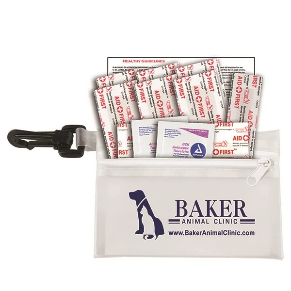 13 piece first aid kit with zippered pouch, bandages, antiseptic towelettes... from ASI 62660 Innovation Line