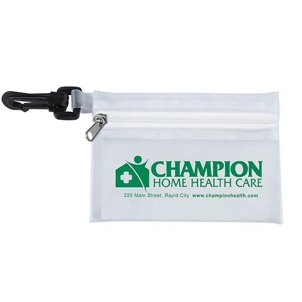 13 piece first aid kit with zippered pouch, bandages, antiseptic towelettes... from ASI 62660 Innovation Line