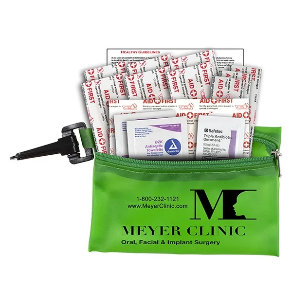 14 piece first aid kit with zippered pouch, bandages, antiseptic towelettes,... from ASI 62660 Innovation Line