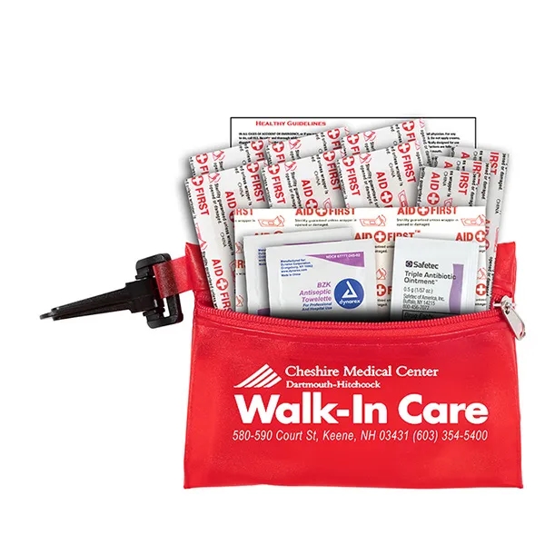 14 piece first aid kit with zippered pouch, bandages, antiseptic towelettes,... from ASI 62660 Innovation Line