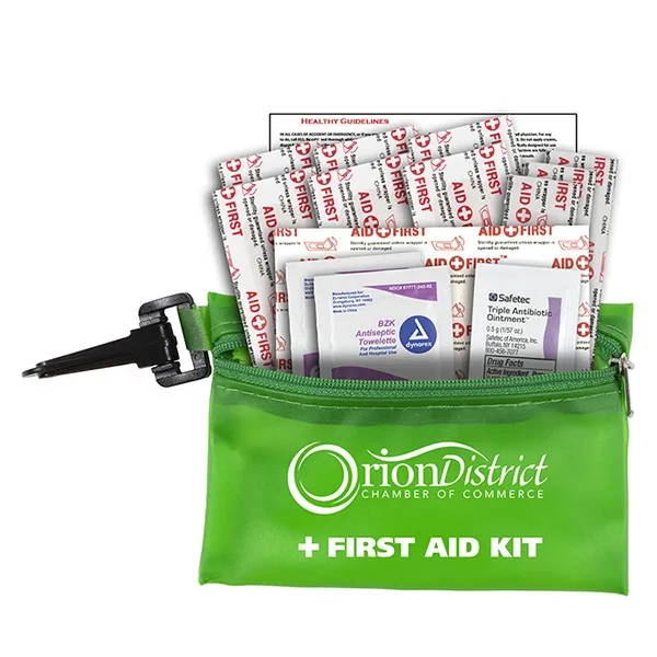 14 piece first aid kit with zippered pouch, bandages, antiseptic towelettes,... from ASI 62660 Innovation Line