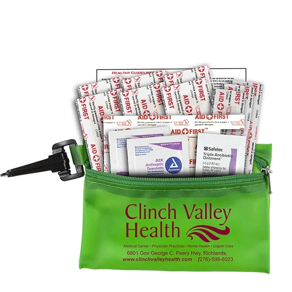 14 piece first aid kit with zippered pouch, bandages, antiseptic towelettes,... from ASI 62660 Innovation Line