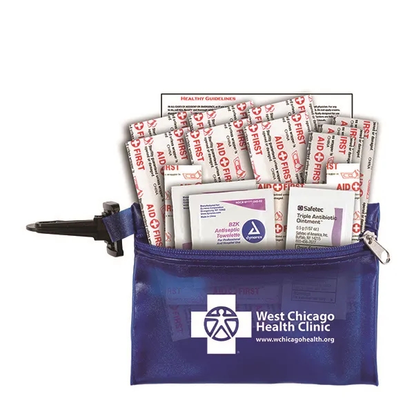 14 piece first aid kit with zippered pouch, bandages, antiseptic towelettes,... from ASI 62660 Innovation Line