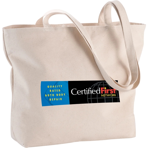 12 oz. cotton canvas shopping tote with zippered main compartment.... from ASI 66887 PCNA / Leeds