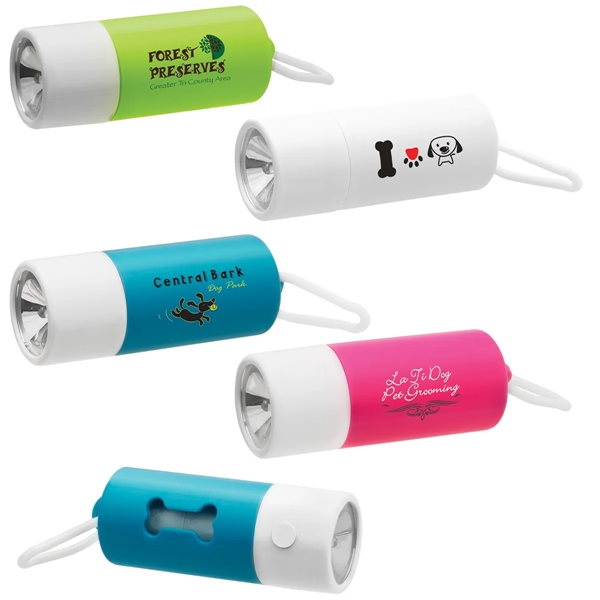 Light up dog waste bag dispenser with 10 biodegradable white waste... from ASI 62190 Illini