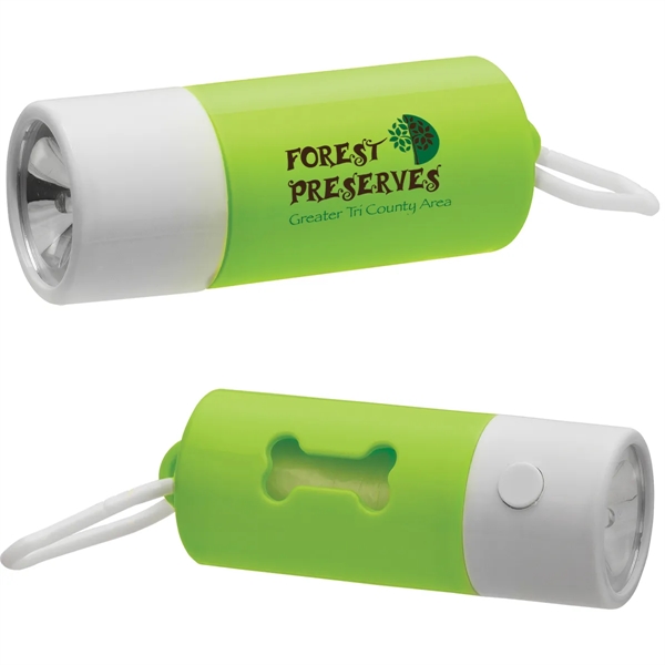 Light up dog waste bag dispenser with 10 biodegradable white waste... from ASI 62190 Illini