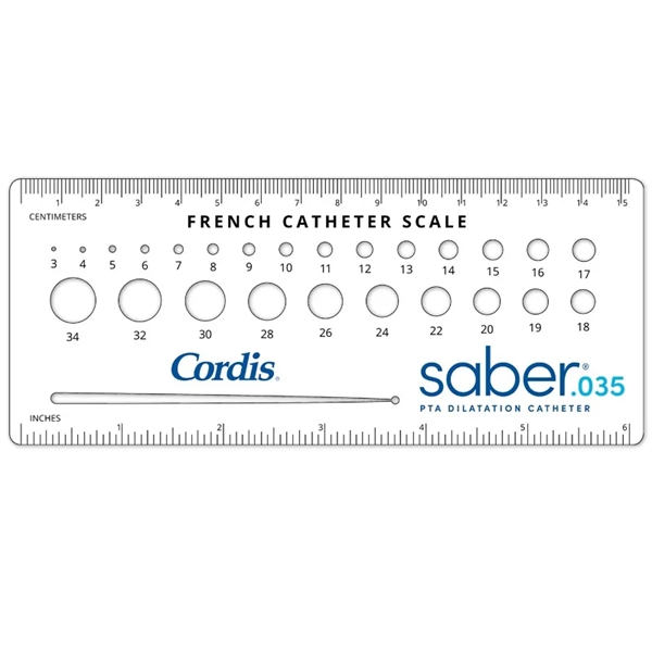 The French Catheter Scale is a convenient scale with die-cut French... from ASI 42393 Budgetcard Inc