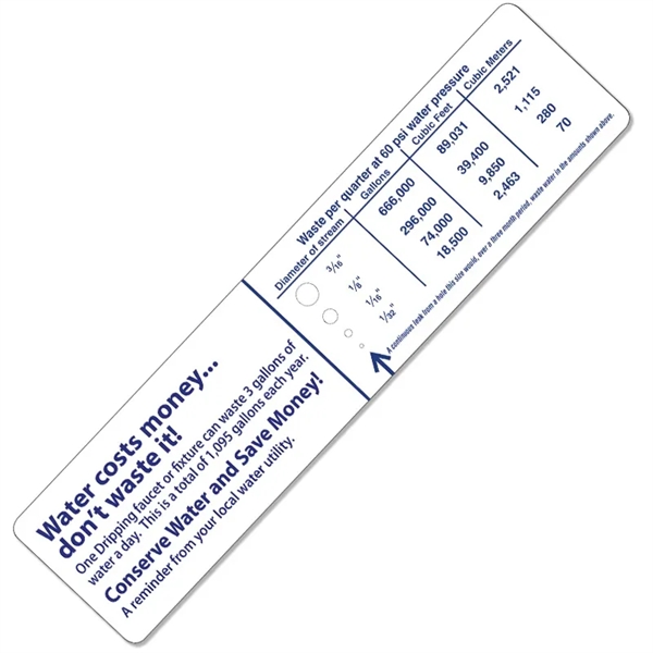 Innovative Economical Water Conservation Ruler will save you money!... from ASI 42393 Budgetcard Inc