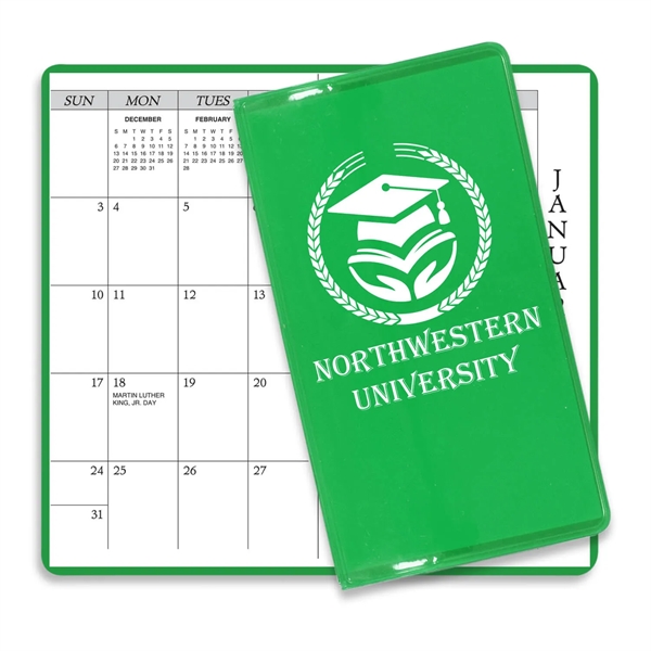 14-month Academic planner with translucent vinyl cover, starts in July... from ASI 54040 Fey Promo / Fey Calendar Impressions