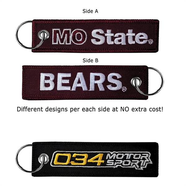 Embroidered key tag that measures 1 1/2" x 5" with twill... from ASI 90160 Suntex Industries