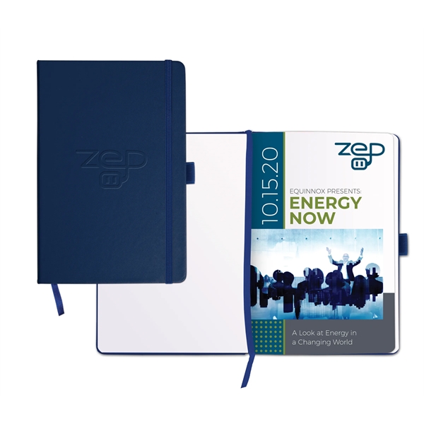 5.5" x 8.25" hard cover journal w/ full-color tip-in page, deboss... from ASI 91340 Journalbooks/Timeplanner Calendars