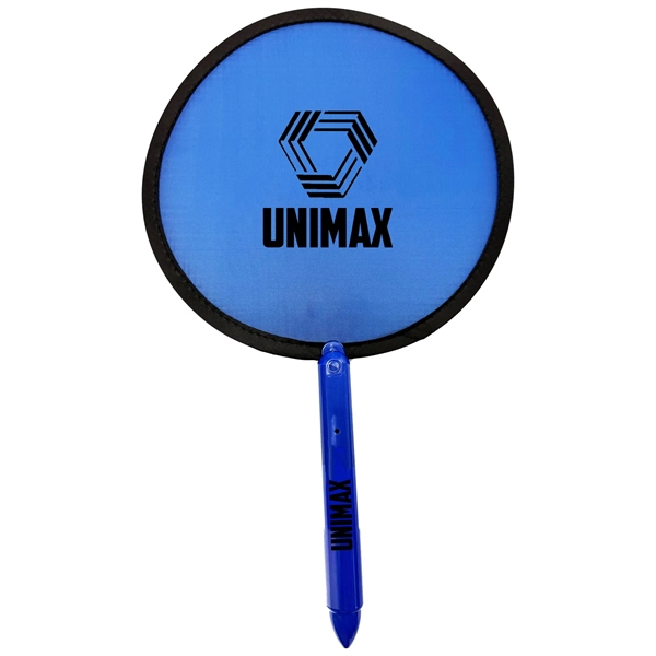 7' round foldable nylon fan with pen handle... from ASI 57956 Graphco line