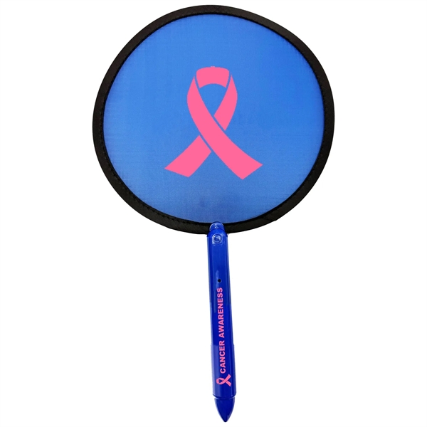 7' round foldable nylon fan with pen handle... from ASI 57956 Graphco line