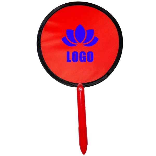 7' round foldable nylon fan with pen handle... from ASI 57956 Graphco line
