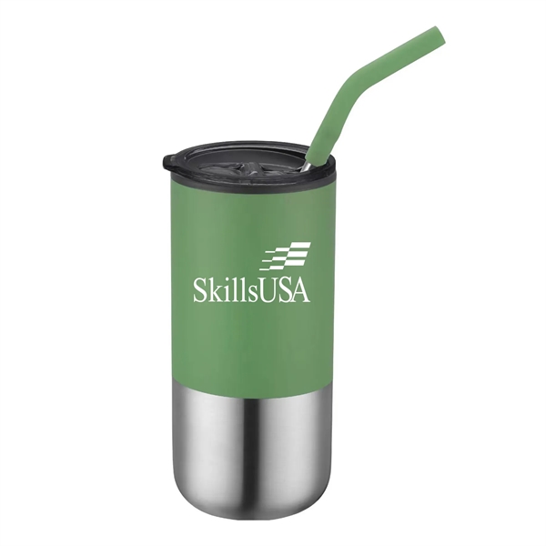 16 Oz Stainless Steel Tumbler with Straw... from ASI 34800 Alstar Creations