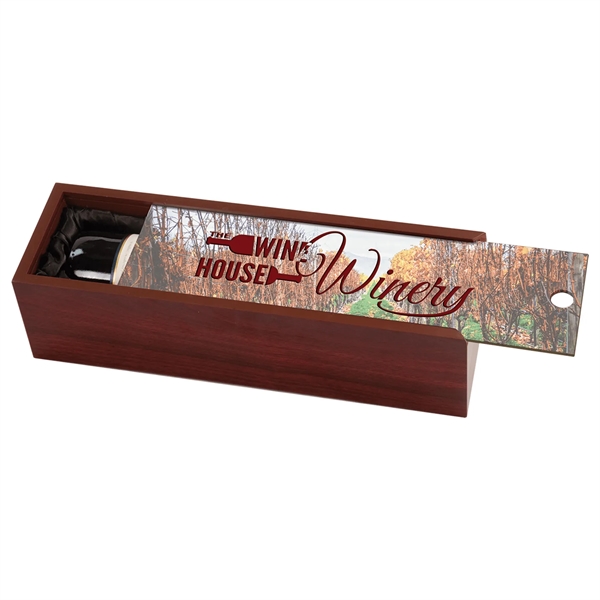 Rosewood Finish Wine Box with Full Color Sublimatable Lid. Printed in... from ASI 62635 Inno-Vative Solutions Grp LTD