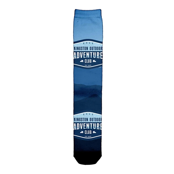 Pair of polyester, cotton and elastane dye sublimated dress socks.... from ASI 62660 Innovation Line