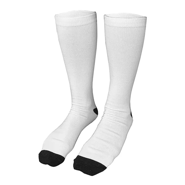 Pair of polyester, cotton and elastane dye sublimated dress socks.... from ASI 62660 Innovation Line