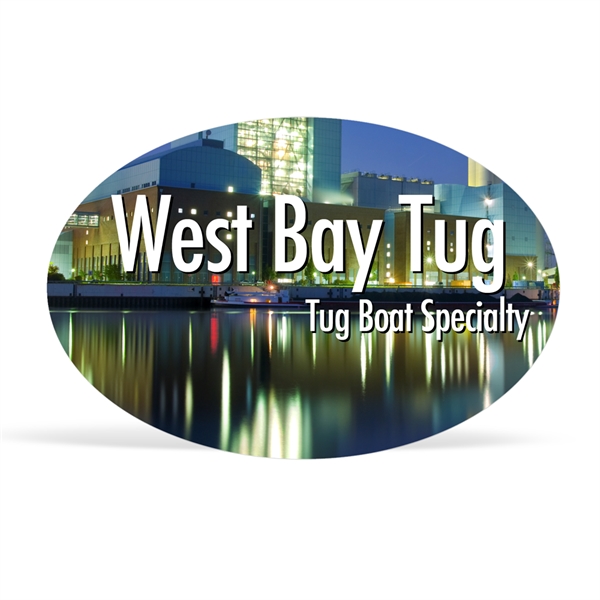 2" x 3" oval shaped white static vinyl decal with static... from ASI 56950 Gill Studios Inc / Gill-Line®