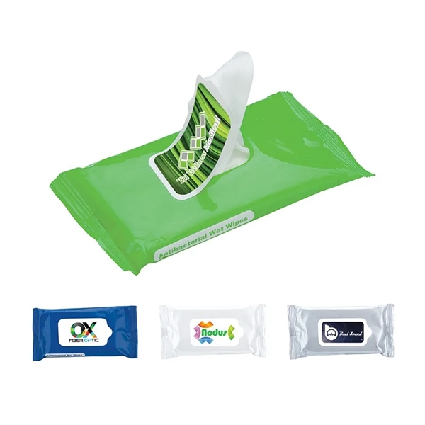 0.62" x 2.75" x 6" pack of Alano antibacterial wet wipes;... from ASI 67866 Logomark/Valumark / Valumark™