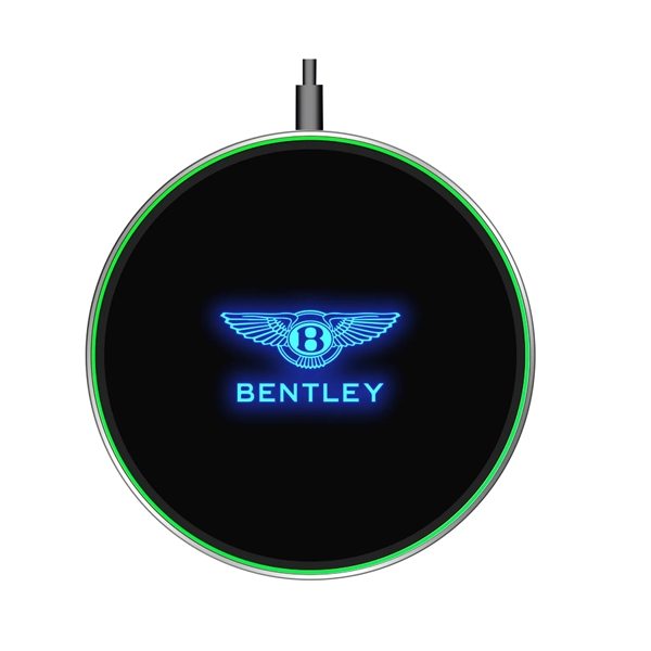 Ultra slim light up logo wireless charger pad, 15W plus laser... from ASI 37218 Athena Promo (tm)